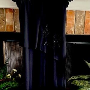 Sophisticated Black Dress with Embroidery